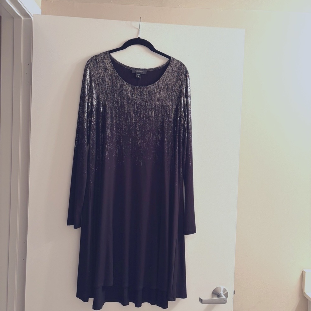 Great Holiday or Special Occasion Black/silver Swing Dress.